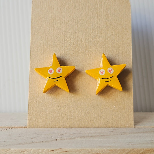 Chonky Star Stud Earrings (Hand-Painted)