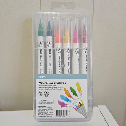 Pens/Markers - Anko 12 Watercolour Brush Pens