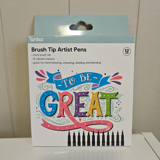 Pens/Markers - Anko 12 Brush Tip Artist Pens